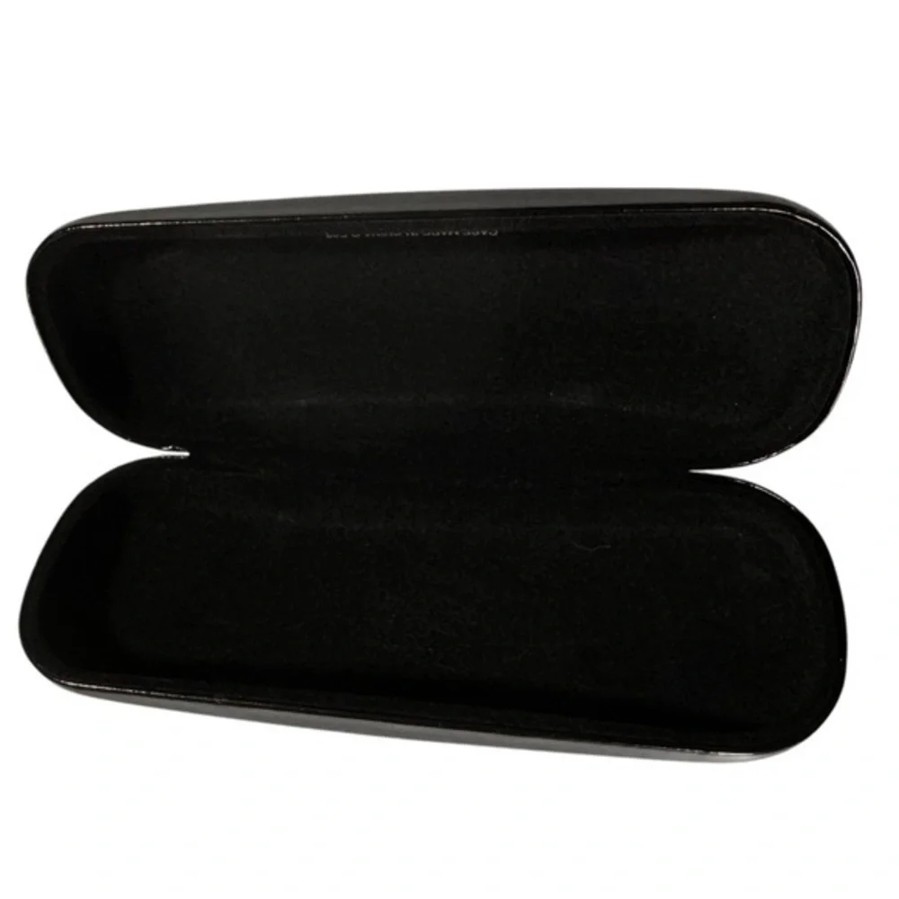 SAKS FIFTH🔥AVENUE Designer Black Leather Hard Clam Shell Eyeglass Sunglass Case